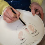 Rebecca Brown working in her studio 2019